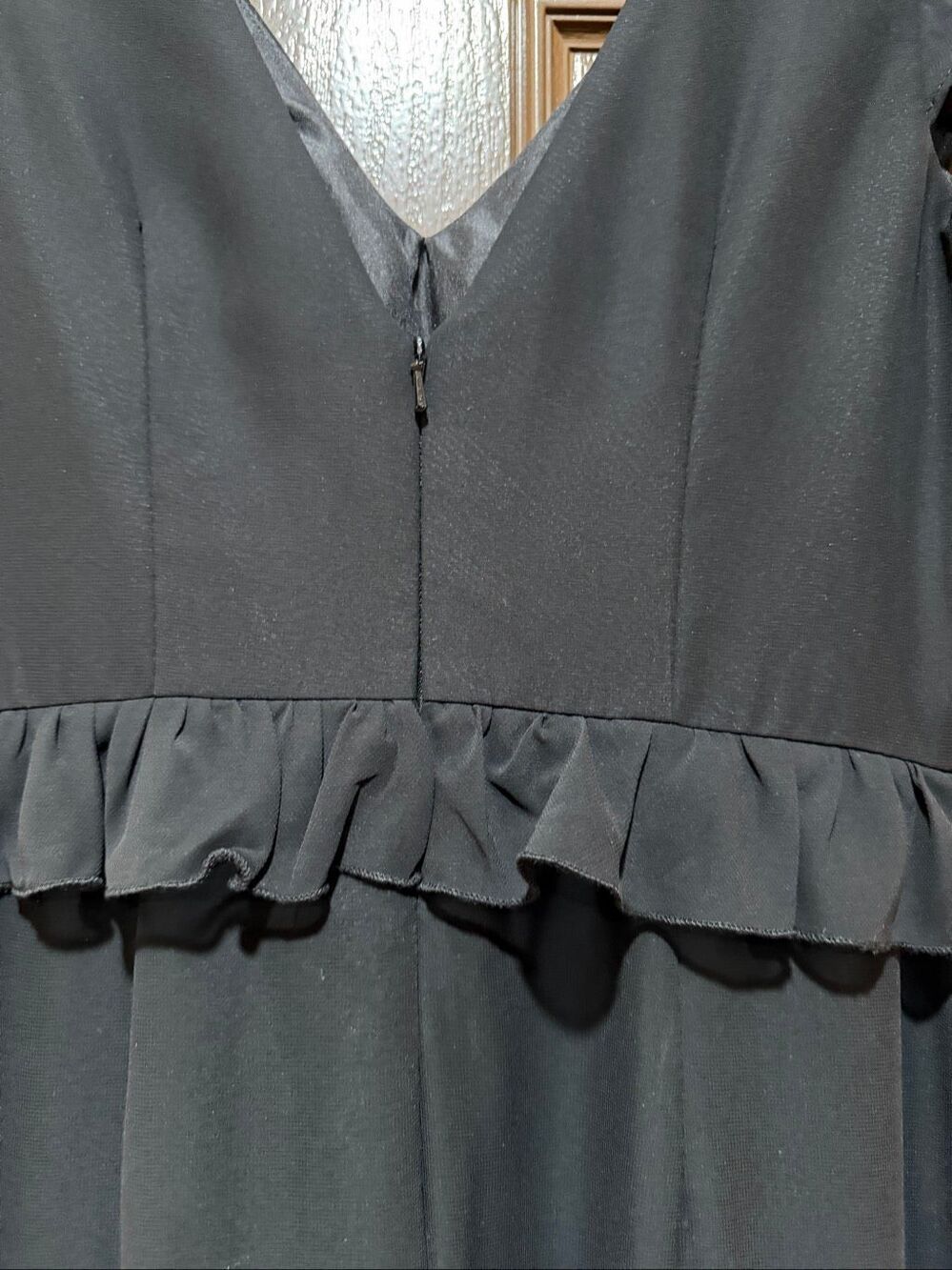 Revelry black Amelia bridesmaid dress ruffle chiffon maxi 4 - Picture 7 of 8